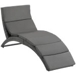 Outsunny - bain de soleil - résine tressée imitation rotin - 156x59x78cm - gris Outsunny - bain de soleil - résine tressée imitation rotin - 156x59x78cm - gris