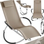 Bain de soleil - tectake - transat de jardin paulina ergonomique pliable avec fonction balancelle appuie ...