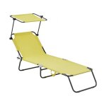 Bain de soleil pliable lazy - avec pare soleil - jaune
