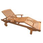 Bain de soleil pliant en bois exotique singapour - marron clair
