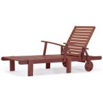 Bain de soleil pliant en bois exotique tokyo - mahogany - marron acajou