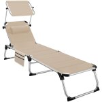 Bain de soleil - tectake - chaise longue transat lorella rembourr et pliable dossier rglable 6 positions ...