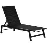 Outsunny - bain de soleil - aluminium - 190x60x30cm - noir