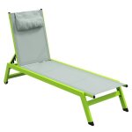 Outsunny - bain de soleil - aluminium - 164x55x90cm - vert