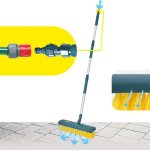 Balai brosse � jets jet brosse - gardirex manche ajustable raccord tuyau nettoie et rince terrasses et ...