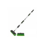 Balai brosse de nettoyage � eau avec 2 brosses poil dur et poil souple - manche t�lescopique alu - connectable ...