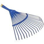 Balai  gazon  fil plat - revex - 22 dents - tte en acier forg - manche en bois frne verni