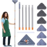 Balai lave sol avec grattoir vadrouille de nettoyage r�glable rotative � 360� longueur ajustable jusqu� ...