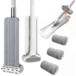 Balai serpill�re avec essoreur serpill�re plat avec t�te pivotante � 360� mop avec 4 tampons microfibre ...