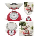 Balance de cuisine bol en acier inoxydable de 1. 8l rouge design rétro Balance de cuisine bol en acier inoxydable de 1. 8l rouge design rétro