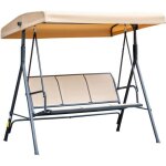 Balancelle de jardin outsunny acier 175x118x159cm beige