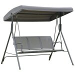 Balancelle de jardin - outsunny - 3 places - toit inclinaison rglable - assise et dossier ergonomique ...