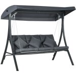 Balancelle de jardin outsunny acier 202x115x168cm gris fonc�