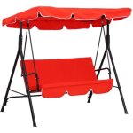 Lit de jardin outsunny acier 172x110x152cm rouge