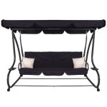 Balancelle de jardin - springos� - 4 places - 220 x 162 cm - 2 coussins - fonction couchage