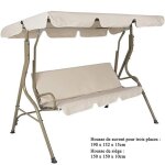 Housse de si�ge et coussins assise / dossier avec auvent beige (sans balancelle) housse de si�ge de jardin ...