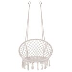 Balancelle suspendue  franges en coton - springos - jardin - robuste et confortable - design macram ...