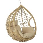Balancelle suspendue en rotin synthtique naturel - pegane - 105x75x125cm - pour 1 personne - usage extrieur ...
