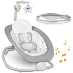 Balancelle transat lionelo pascal - 12 mlodies - vibrations - pliage compact - gris - blanc