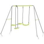 Balanoire portique pour enfant - outsunny - 2 en 1 - 1 agrs et 1 face  face - mtal - 255x160x180cm ...