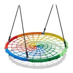 Relaxdays balanoire nid d?oiseau enfants adultes charge maximum 150kg rglable 100cm jardinmulticolore ...