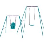 Balançoire - plum - 2 - en - 1 - métal - vert - mixte Balançoire - plum - 2 - en - 1 - métal - vert - mixte