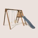 Balanoire objectif nature 2 agrs et toboggan prune