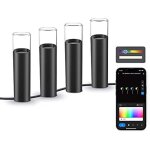 Balises led - ksix - lot de 4 - couleurs - ip65 - connectivit wi - fi