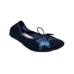 Ballerines confort femme en daim effet velours - blanc - bleu marine - daim - nubuck