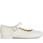 Ballerines geox j4555c 00044 c1000 blanc fille - cuir - enfant