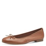 Tamaris ballerines femme en cuir marron - semelle souple confort optimal