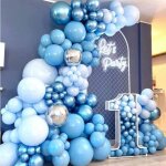 Kit de ballons - folaya - anniversaire bleu - d�coration tout - en - un - non toxique - h�lium inclus ...
