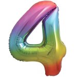 Ballon chiffre - multicolore - 36cm - aluminium - anniversaire - 4 ans Ballon chiffre - multicolore - 36cm - aluminium - anniversaire - 4 ans