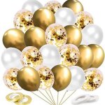 Ballons dor�s anniversaire - haopyou - 60 pi�ces - confettis or - ballon de baudruche