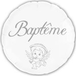 Ballon h�lium - surprisez vous - bapt�me - blanc - 46cm - d�coration de f�te
