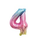 Ballon mylar 36 cm chiffre 4 - irisé pastel - party pro - décoration de fête - anniversaire Ballon mylar 36 cm chiffre 4 - irisé pastel - party pro - décoration de fête - anniversaire