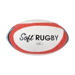 Ballon sporti france softrugby - blanc / rouge - tu