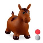 Relaxdays cheval ballon sauteur cheval avec pompe gonflable jouet jeux enfant animaux 50 kg sans bpa ...