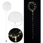 Ballon lumineux � led - d�coration de f�te - transparent - � 20 cm - guirlande 40 led - blanc chaud