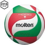 Ballon volley molten vm4000 - molten - ballon de volley pour usage intensif - blanc / vert / rouge