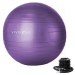 Ballon de yoga fitness gymnastique - diam 55 cm - violet - vivezen
