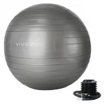 Ballon de yoga fitness gymnastique - diam 65 cm - gris - vivezen