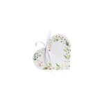 Ballotins en carton en forme de c?ur - jour de fete - lot de 6 - blanc - romantique - 10x3x9 cm