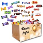 Ballotin plaisir doffrir et son assortiment de 100 mini - chocolats kinder schokobons et mini bueno milka ...