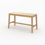 Banc 2 places en bois de ch�ne massif et cannage - kappa - rendez - vous d�co