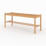 Banc 2 places en bois de chne massif avec tressage - kepler - rendez - vous dco