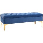 Homcom - banquette - polyester - 118x45x42cm - bleu