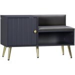 Homcom - banc � chaussures - panneaux de particules - 80x33x49cm - gris