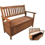 Banc de jardin 2 places avec coffre manille - mapel en bois - marron