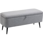 Homcom - banc de rangement - tissu 100% polyester - 101x38. 5x44. 5cm - gris